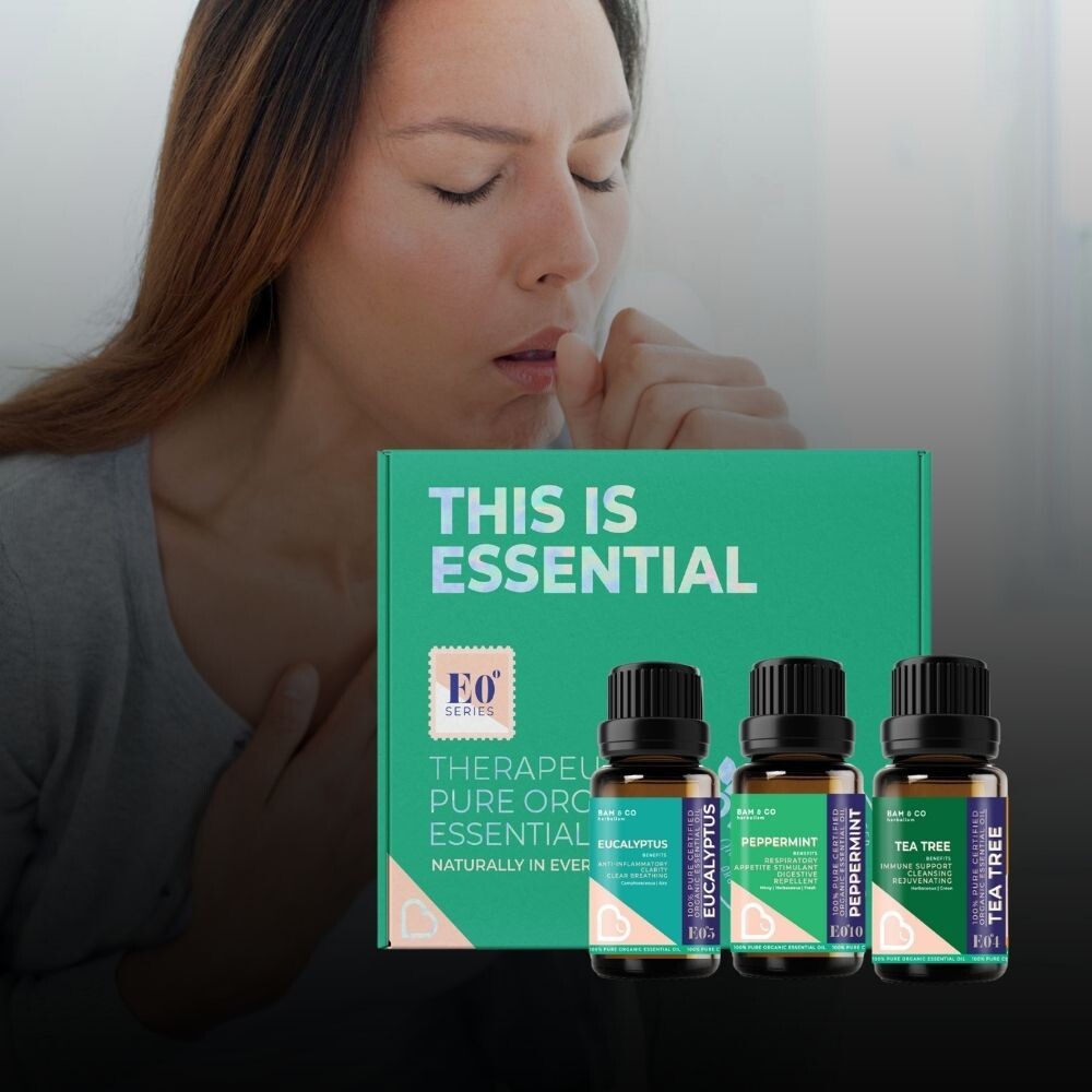 BAM & CO Respiratory Kit Organic Essential Oil – 3 Types of Oil 5ml / 10ml